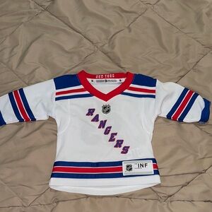 NHL Kids White New York Rangers Jersey with Blue and Red Trim